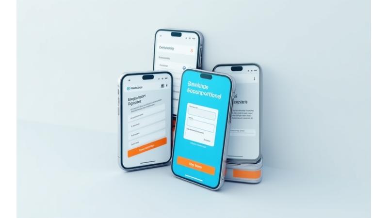 Pavyzdiniai mobiliosios programėlės ekranai, rodantys supaprastintą paskolos paraiškos pildymo procesą ir statuso stebėjimą.
